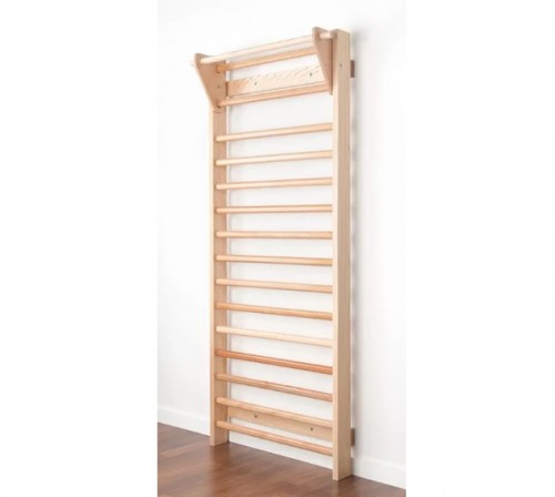 نردبان سوئدی ۲.۵ متری ۱۳ پله راش با میله بار دو چوب